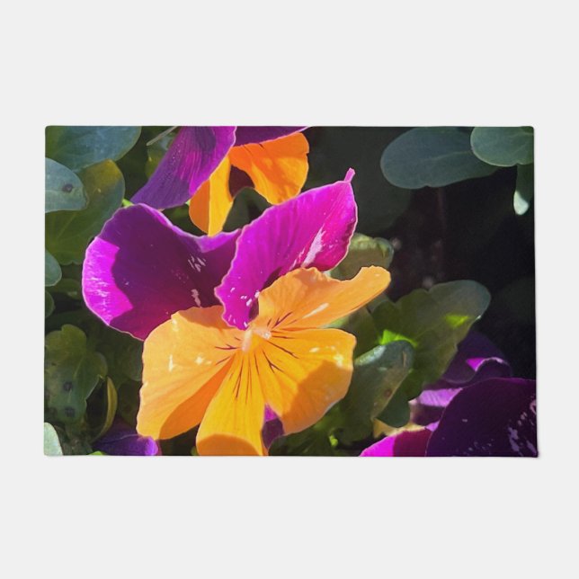 Tapete Amor-Perfeito Laranja e Roxo (Frente)