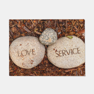 Tapete "Amor" "Serviço" Pedra Religiosa Espiritual