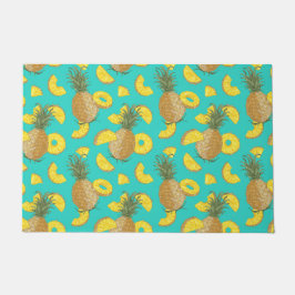 Tapete Ananás De Cor Turquesa
