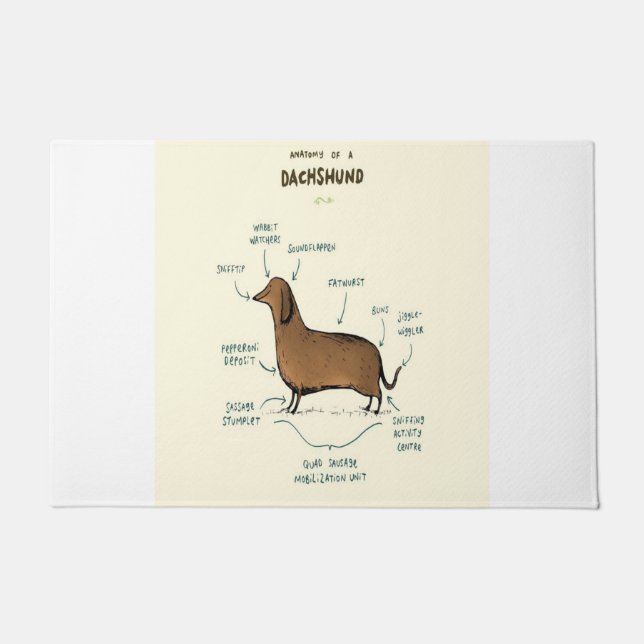 Tapete Anatomia De Um Dachshund| Amantes De Cães Dachshun (Frente)