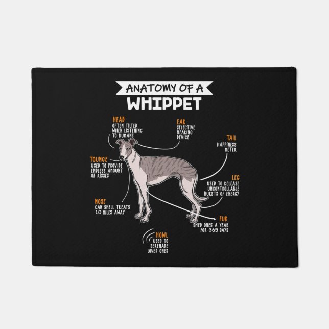 Tapete anatomia de um presente engraçado de cachorro bran (Frente)