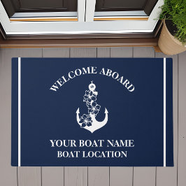 Tapete Anchor Floral de Nome de Embarcação Personalizada