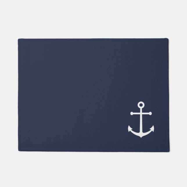 Tapete Âncora Azul Marinho Náutica (Frente)