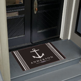 Tapete Âncora Branca Elegante Náutica Negra| Personalizad