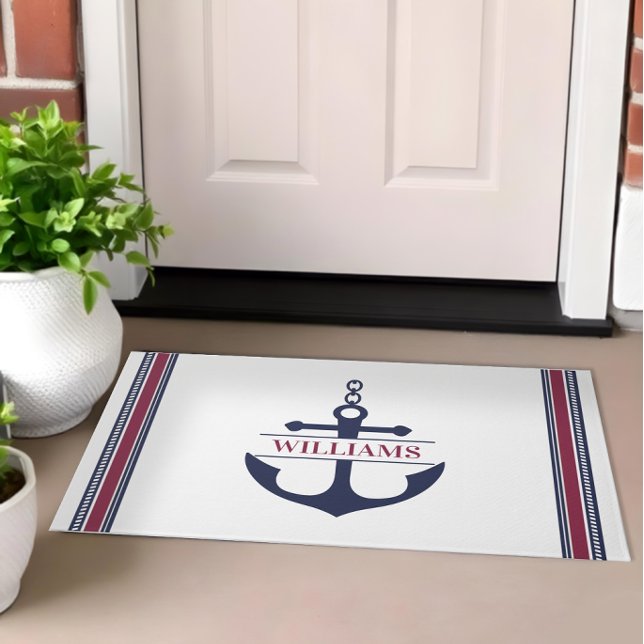 Tapete Âncora Monograma Náutico (Nautical Welcome Mat)