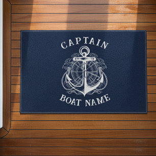 Tapete Ancoragem personalizada do nome do barco do capitã
