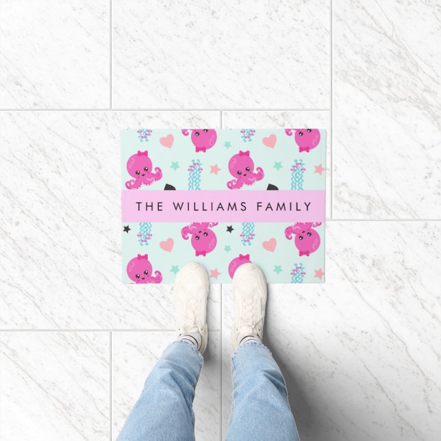 Tapete Animais do Mar, Octopus, água-viva, coração, seu n (Interior)