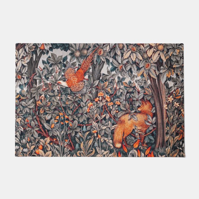 Tapete ANIMAIS FLORESTAIS Fêrencia,Raposa,Preto Vermelho  (Frente)