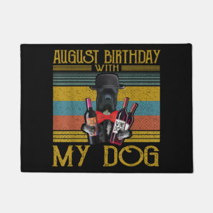 Tapete Aniversário De Agosto Com Meu Cão De Cana-De-Cana