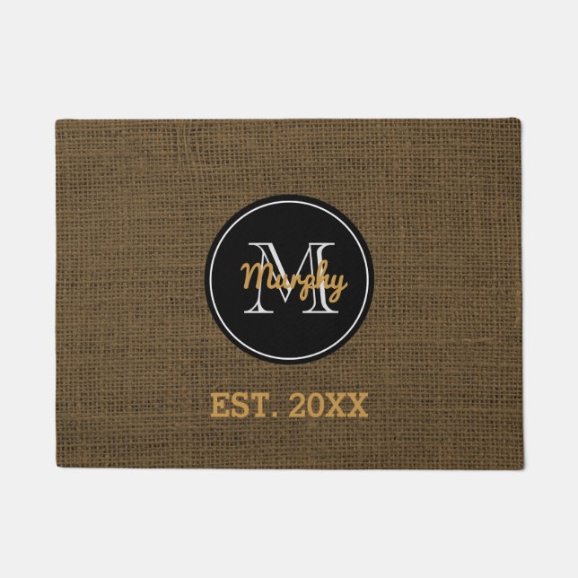 Tapete Ano rústico feito sob encomenda do nome de família (Frente)