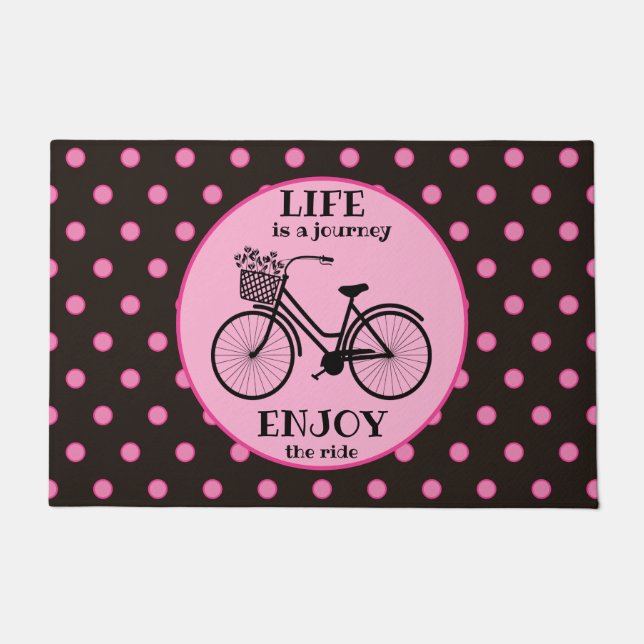 Tapete Aproveite o passeio | Bicicleta Com Flores Motivac (Frente)