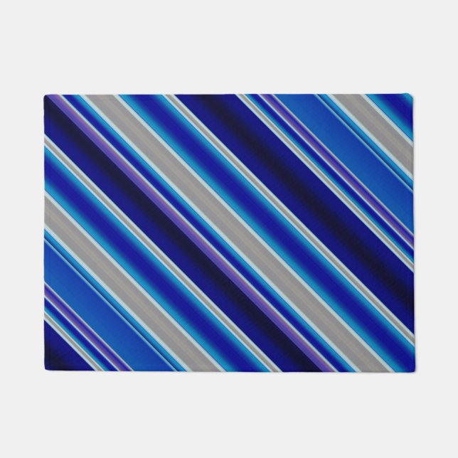 Tapete Aqua Blue and Teal Stripes (Frente)