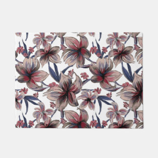 Tapete Aquarelas Crimson Floral em Branco