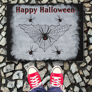 Tapete Aranhas de Viúva Negra do Halloween em Branco Russ