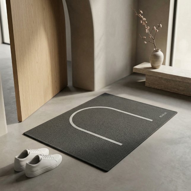 Tapete Architectural Muted Charcoal Grey Arch Modern Spa  (Architectural Muted Charcoal Grey Arch Japandi Bold Minimalist Modern Entryway Doormat)