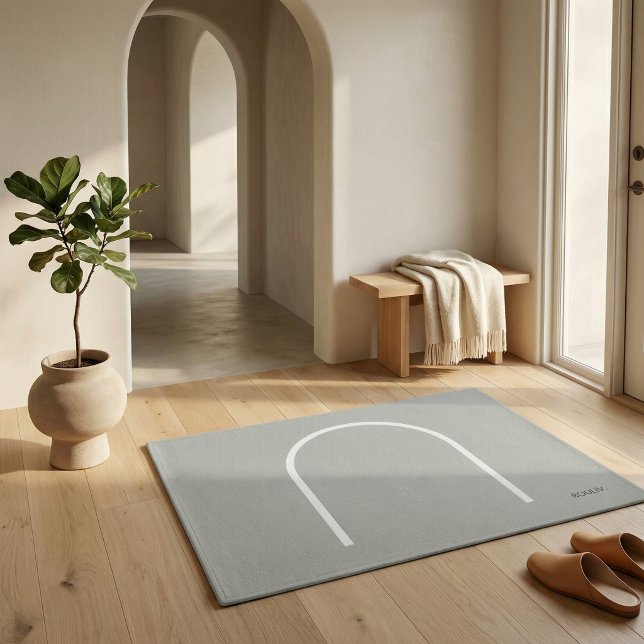 Tapete Architectural Stone Grey Arch Japandi Style Modern (Architectural Stone Grey Arch Japandi Style Modern Doormat)