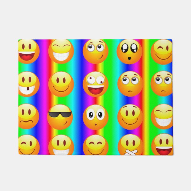 Tapete arco-íris emoji porta mat doormat (Frente)