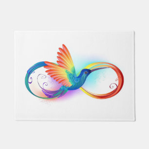 Tapete Arco-íris Hummingbird com símbolo Infinito