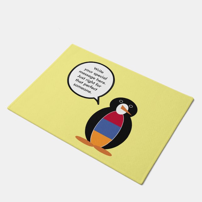 Tapete Armênia Ms Penguin Personalizada Falando  (Inclinado)