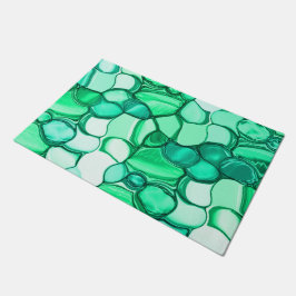 Tapete Arredondar como pedras em tons de verde claro para