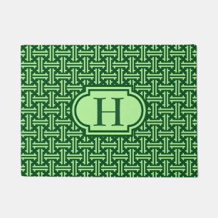Tapete Art Deco Chinês Fret, Dark Jade Green