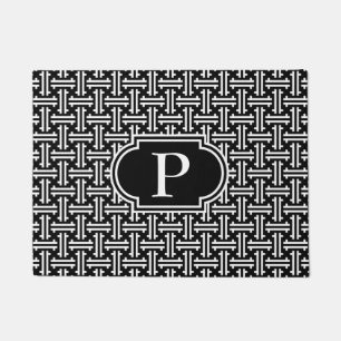 Tapete Art Deco Chinês Frete, Preto e Branco