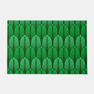 Tapete Art Deco Feather Pattern, Emerald Green
