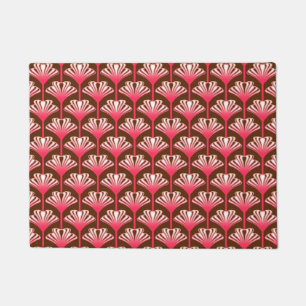 Tapete Art Deco Lily, Castanho Escuro e Coral Rosa