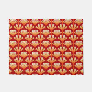 Tapete Art Deco Lily, Tangerine Orange e Dourado