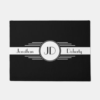 Tapete Art deco preto e branco Monogrammed