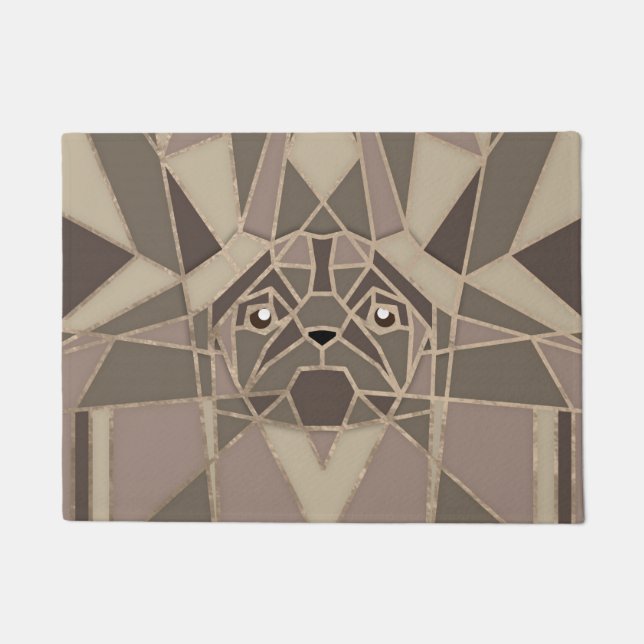 Tapete Art Deco Pug dog - Pastéis Dourados (Frente)