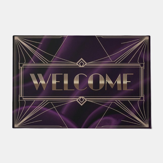 Tapete Art Deco Purple Welcome Doormat (Frente)
