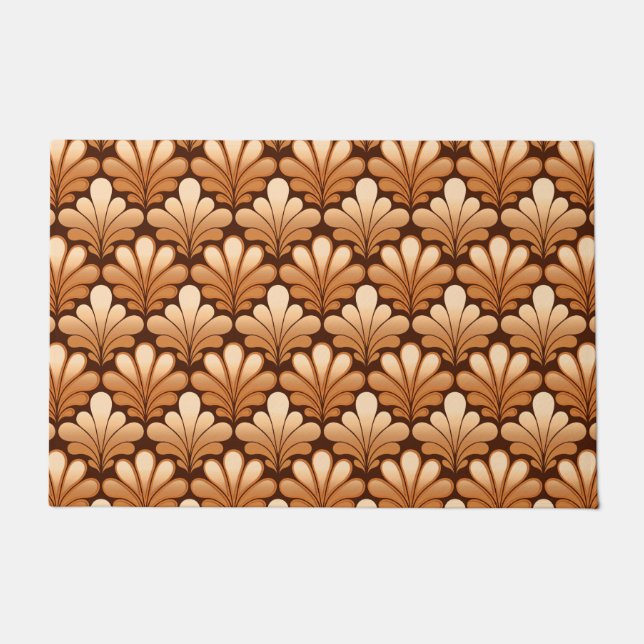 Tapete Art Deco Shell Standard, Cobre e Rusta Brown (Frente)