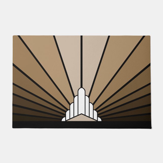 Tapete Art deco sun em tan Door Mat (Frente)