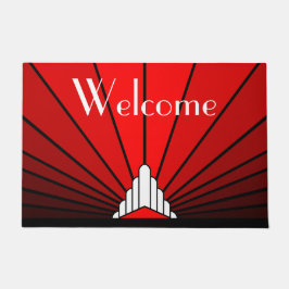 Tapete Art deco sun em vermelho