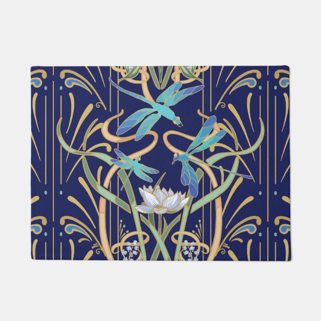 Tapete Art Nouveau Dragonflies Padrão (Frente)