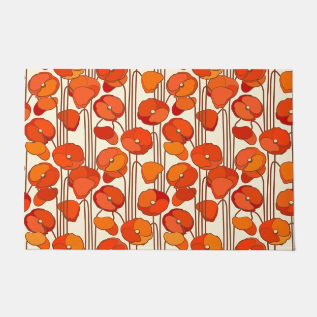 Tapete Art Nouveau Poppies Doormat (Frente)