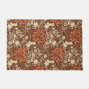 Tapete Art Nouveau Seaweed Floral, Castanho e ferrugem