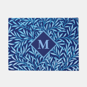 Tapete Art Nouveau Willow com Monograma, Cobalt Blue