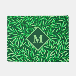 Tapete Art Nouveau Willow com Monograma, Emerald Green