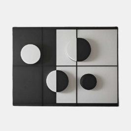 Tapete Arte Abstrata Geométrica Minimalista Preto e Branc