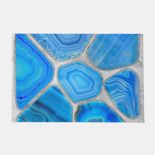 Tapete Arte da Flor do Mosaico de Blue Geode Agate