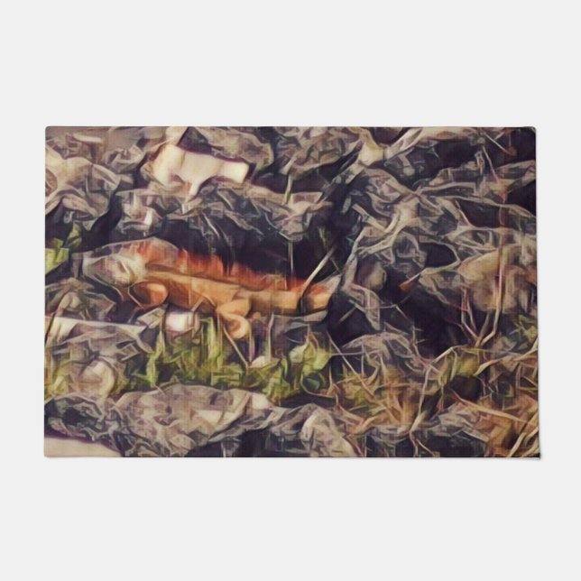 Tapete Arte da Iguana Laranja (Frente)