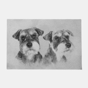 Tapete Arte de Digitas do Grayscale dos Schnauzers