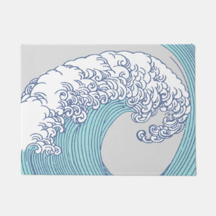 Tapete Arte de onda de surf Ukiyo-e japonês vintage Costa