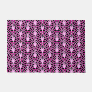 Tapete Arte Deco - Rosa e Preto - Padrado Rug/Porta.