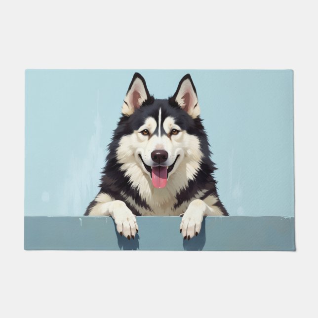 Tapete Arte do Cão Malamute do Alasca (Frente)