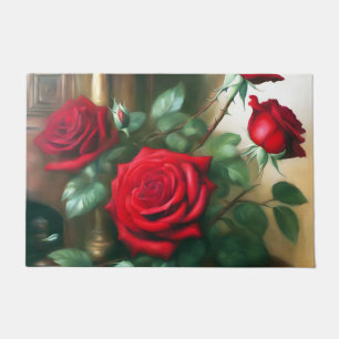 Tapete Arte Elegante Clássica do Rosa vermelha