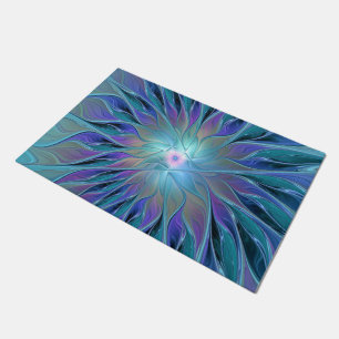Tapete Arte Fractal Abstrato de Sonho Roxo Azul