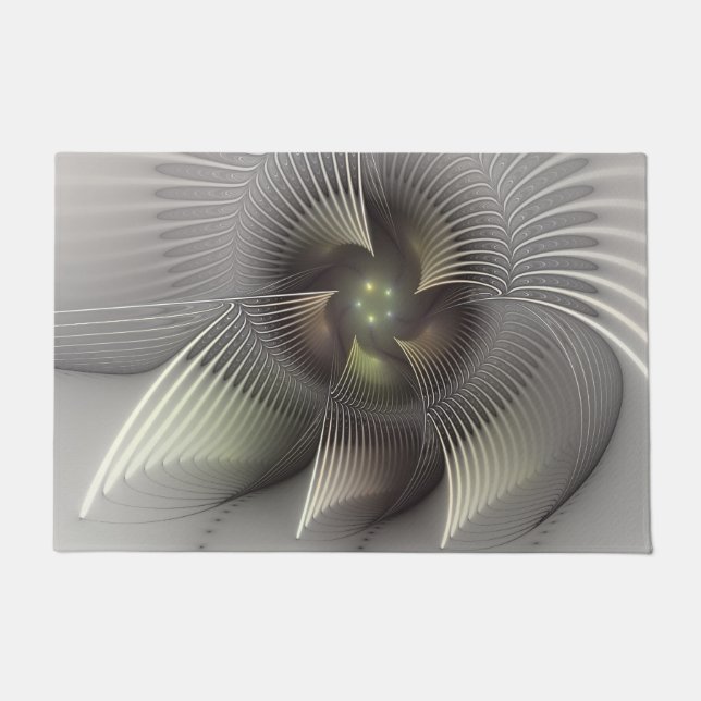 Tapete Arte Fractal de Forma 3D Abstrata Moderna (Frente)